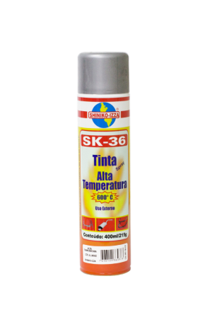 Tinta Spray (Alta Temperatura) 400ml Preto Fosco - 