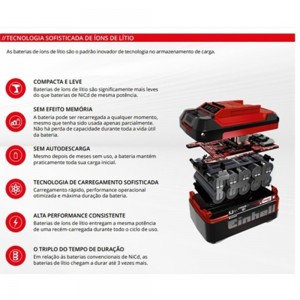 Bateria 4.0 Ah Power X-Change 18v 900w Einhell - 005-451-045 (2)