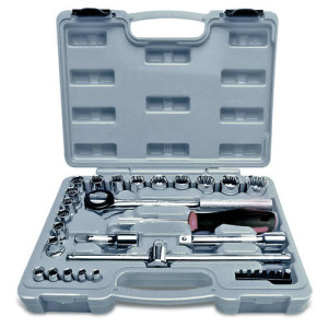 Jogo De   Soquete Estriado 31 Peças 1/2