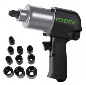 Kit chave de Impacto 1/2 Pneumática 79,6  KGF -Potente PN120278