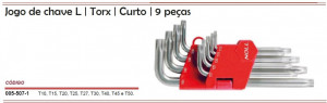 Jogo de Chaves Tork Tipo L com 09  Peças - NOLL - 