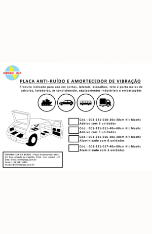Placa Anti-Ruido  e Amortecedor de Vibração Adesivado com 6 peças - Placa Anti-Ruido e Amortecedor de Vibração Adesivado com 6 peças 4