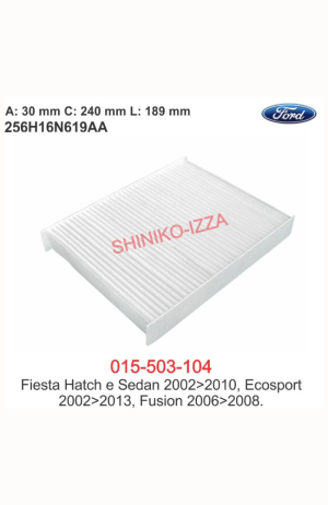 Filtro de Cabine do Ar Condicionado - Ford Fiesta Hatch-Sedan 2002 a 2010- Ecosport 2002 a 2013 - Fusion 2008 em Diante - Filtro de Cabine do Ar Condicionado - Ford Fiesta Hatch-Sedan 2002 a 2010- Ecosport 2002 a 2013 - Fusion 2008 em Diante 2