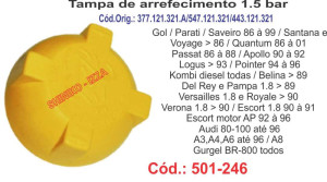 Tampa de Arrefecimento 1.5 Bar- Gol-Parati-Santana-Voyage-Quantum-Passat- Apollo-Logus-Pointer-Kombi-Belina-Del Rey-Pampa-Versailles-Escort- Audi/A3/A4/A6-Gurgel - 