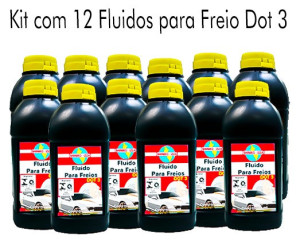 Fluído para Freios Dot 3 500 ml   kiT Com 12 Peças  - SHINIKO - 