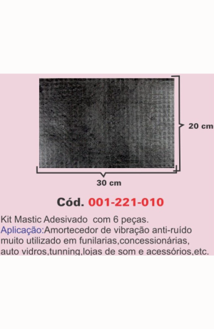 Placa Anti-Ruido  e Amortecedor de Vibração Adesivado com 6 peças - Placa Anti-Ruido e Amortecedor de Vibração Adesivado com 6 peças 2