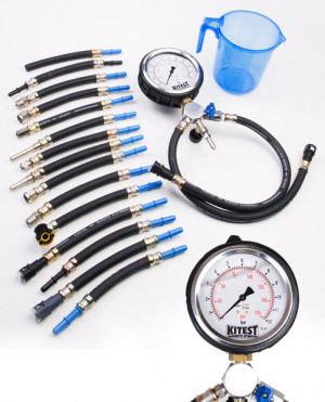 Teste de Pressão de Bomba de Combustível Manômetro de Aço Inox e 17 Mangueiras - -KA-015.17  - Kitest