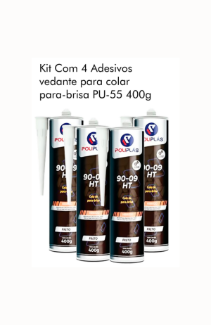 Cola de  Para-Brisa PU-55 400g Kit com 4 Peças - Poliplas