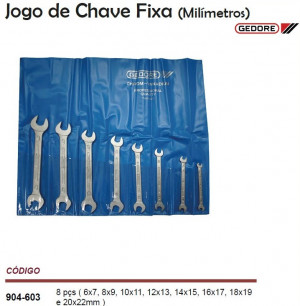 Jogo de Chaves Fixa  6-22mm 8 peças- GEDORE