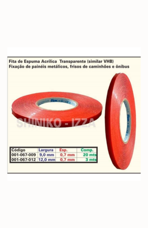 Fita Dupla Face Transparente 12 mm x 3 mts - Fita Dupla Face Transparente 12 mm x 3 mts 2