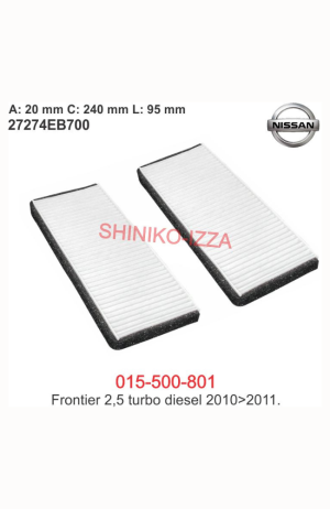 Filtro de Cabine do Ar Condicionado  Nissan Frontier Par -2010 em Diante - Filtro de Cabine do Ar Condicionado Nissan Frontier Par -2010 em Diante 2
