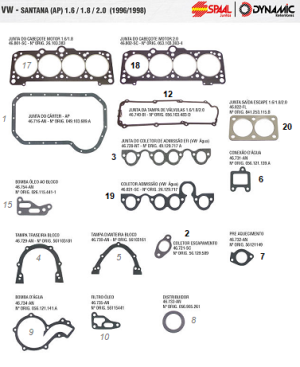 Junta Retificacao Vw Ap 2.0 Mi 97...