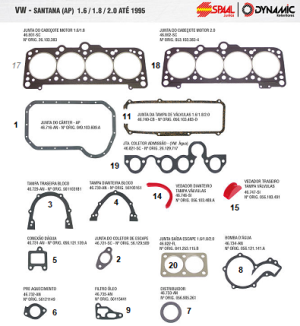 Junta Motor Vw Ap 2.0 Carburado 89/95