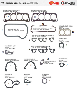 Junta Retificacao Vw Ap 1.6/1.8 Mi 95...