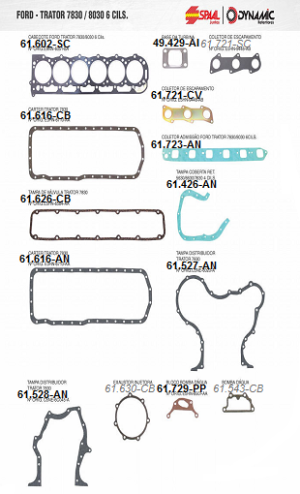 Junta Motor Ford Genesis 7830/8030 6cil.