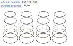 Anel Motor Vw Ap 2.0 87... Gas/Alc