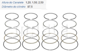Anel Motor Chevrolet 2.4 8v Vectra/Astra/S10