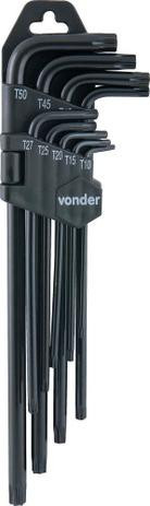 CHAVE TORX JOGO VONDER T10-T50 LONGA 9 PCS CHAVE TORX JOGO VONDER T10-T50 LONGA 9 PCS