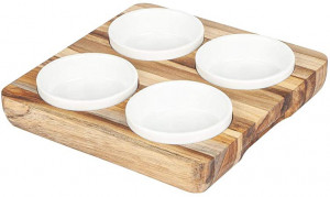 KIT CHURRASCO QUAD. 22X22CM 4 POTES PORC. REF.1267 KIT CHURRASCO QUAD. 22X22CM 4 POTES PORC. REF.1267