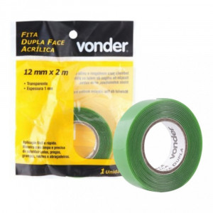 FITA DUPLA FACE TRANSPARENTE 12MM X 2MT VONDER FITA DUPLA FACE TRANSPARENTE 12MM X 2MT VONDER