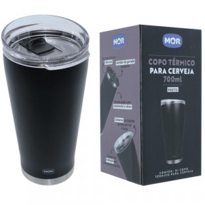 COPO TERMICO DE CERVEJA PRETO 700 ML MOR