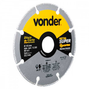 DISCO DIA.VONDER CORTE 115MM METAL SUPER  DISCO DIA.VONDER CORTE 115MM METAL SUPER