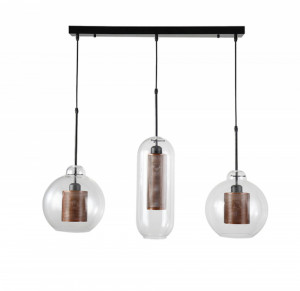 PENDENTE MB LOMA RETANULAR 3XE27 PT/BRONZE D11274