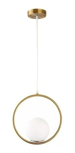 LUSTRE PENDENTE GLOBO RING RED E27 BRONZE LD5056