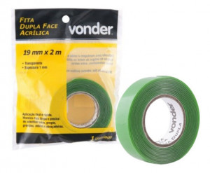 FITA DUPLA FACE TRANSPARENTE 19MM X 2MT VONDER FITA DUPLA FACE TRANSPARENTE 19MM X 2MT VONDER