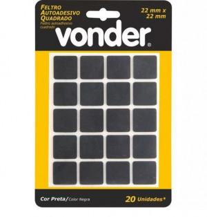 FELTRO ADESIVO PRETO QUADRADO 22MM C/20 VONDER FELTRO ADESIVO PRETO QUADRADO 22MM C/20 VONDER