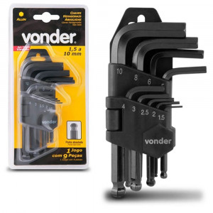 CHAVE ALLEN JG 1,5 A 10 CR VAN VONDER 9 PECAS CHAVE ALLEN JG 1,5 A 10 CR VAN VONDER 9 PECAS