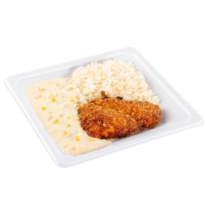 Frango à milanesa com creme de milho - Meali