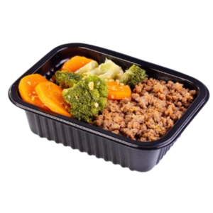 Carne moída com cenoura e brócolis - Corada