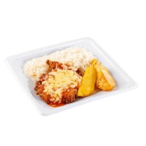 Frango à parmegiana com batata rústica - Meali