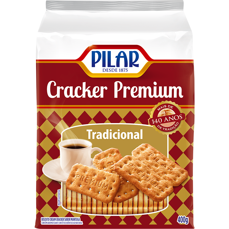Biscoito Pilar Crem Cracker Premium 350g Loja Palato