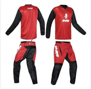 CONJUNTO CALÇA + CAMISA IMS (CALÇA ARMY/CAMISA FIRE) PRETO/VERMELHO (38/M) ++