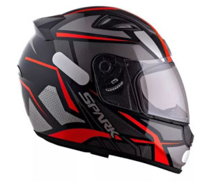 CAPACETE EBF (BRILHO) SPARK SPIDER PRETO/VERMELHO (61) ++