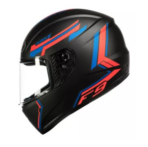 CAPACETE FLY F9 HG (FOSCO) HANS PRETO FOSCO/VERMELHO (58) ++