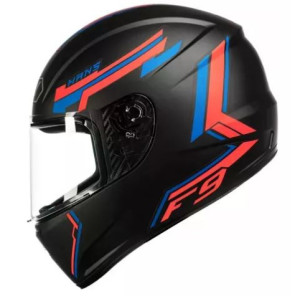 CAPACETE FLY F9 HG (FOSCO) HANS PRETO FOSCO/VERMELHO (60) ++