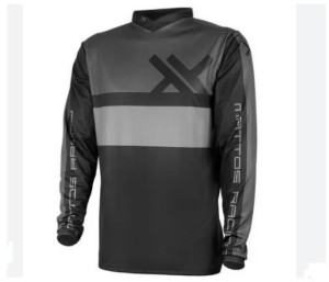 CAMISA INFANTIL MATTOS RACING ASSIMILATE CINZA/PRETA (G) ++