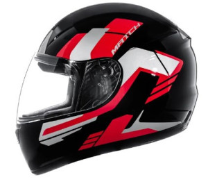 CAPACETE FLY F9 HG (BRILHO) MATCH PRETO/VERMELHO (56) ++
