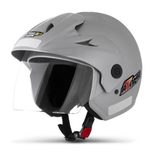 CAPACETE TORK (BRILHO) ATOMIC (THUNDER) PRATA (56) ++