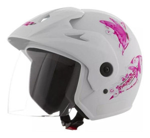 CAPACETE TORK (BRILHO) ATOMIC (THUNDER) BRANCO (56) ++