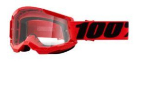 OCULOS 100% (ANTI - EMBAÇANTE C/PINO TEAR OFF) STRATA 2 GOGGLE LENTE CRISTAL (VERMELHO) ++