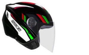 CAPACETE EBF (BRILHO) SPARK JET STING PRETO/VERDE/BRANCO/VERMELHO (ABERTO) (58) ++