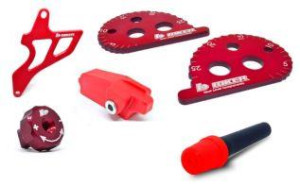 KIT ACESSORIOS CRF 230 (05 PECAS) ESTI. CORR/RESI/PRO.CAMB. VERMELHO ++