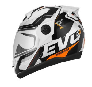CAPACETE EVOLUTION (BRILHO) G8 EVO BRANCO/LARANJA (58) ++