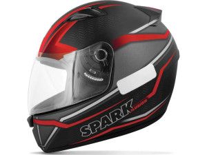 CAPACETE EBF (BRILHO) NEW SPARK SPOT PRETO/VERMELHO (60) ++