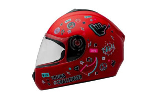 CAPACETE FLY YOUNG HG (BRILHO) LIVE (INFANTIL) VERMELHO (54) ++