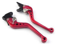 KIT MANETES C/REGULAGEM (PAR) CBX 200 STRADA/CBX 250 TWISTER/CB 300 (VERMELHO)